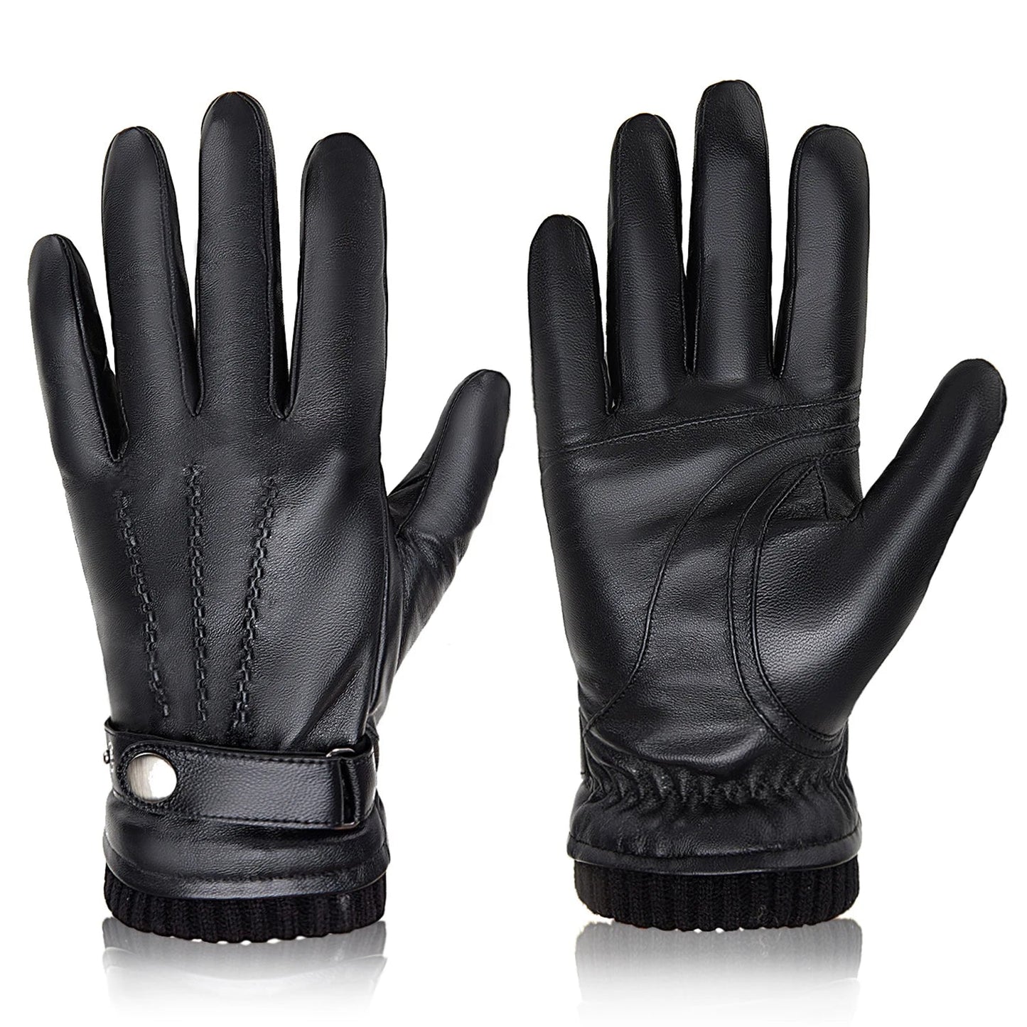 Sheepskin Leather Winter Gloves