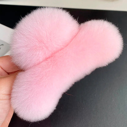 Elegant Winter Fuzzy Hair Claw