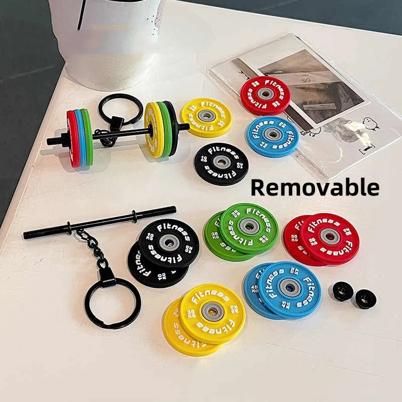 Silicone Gym Dumbbell Keychain