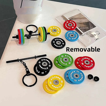 Silicone Gym Dumbbell Keychain