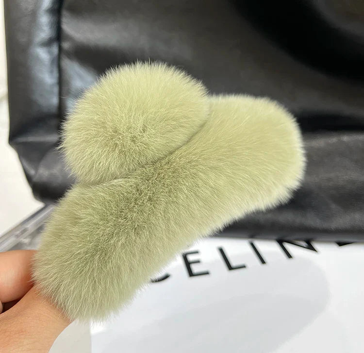 Elegant Winter Fuzzy Hair Claw