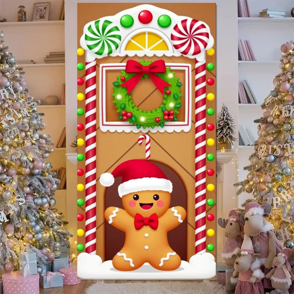 Gingerbread Christmas Door Cover