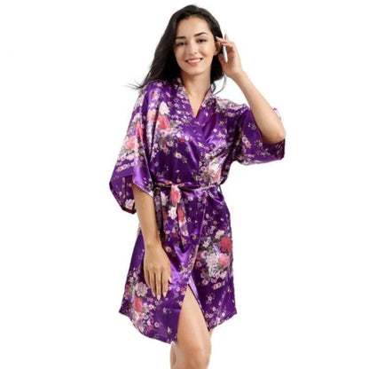 Daffodil Floral Kimono Bathrobe