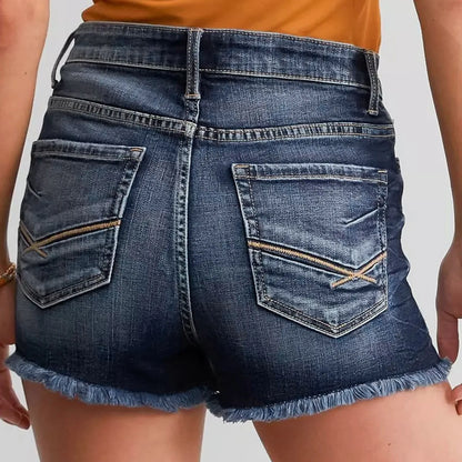Women Summer Ripped Denim Shorts