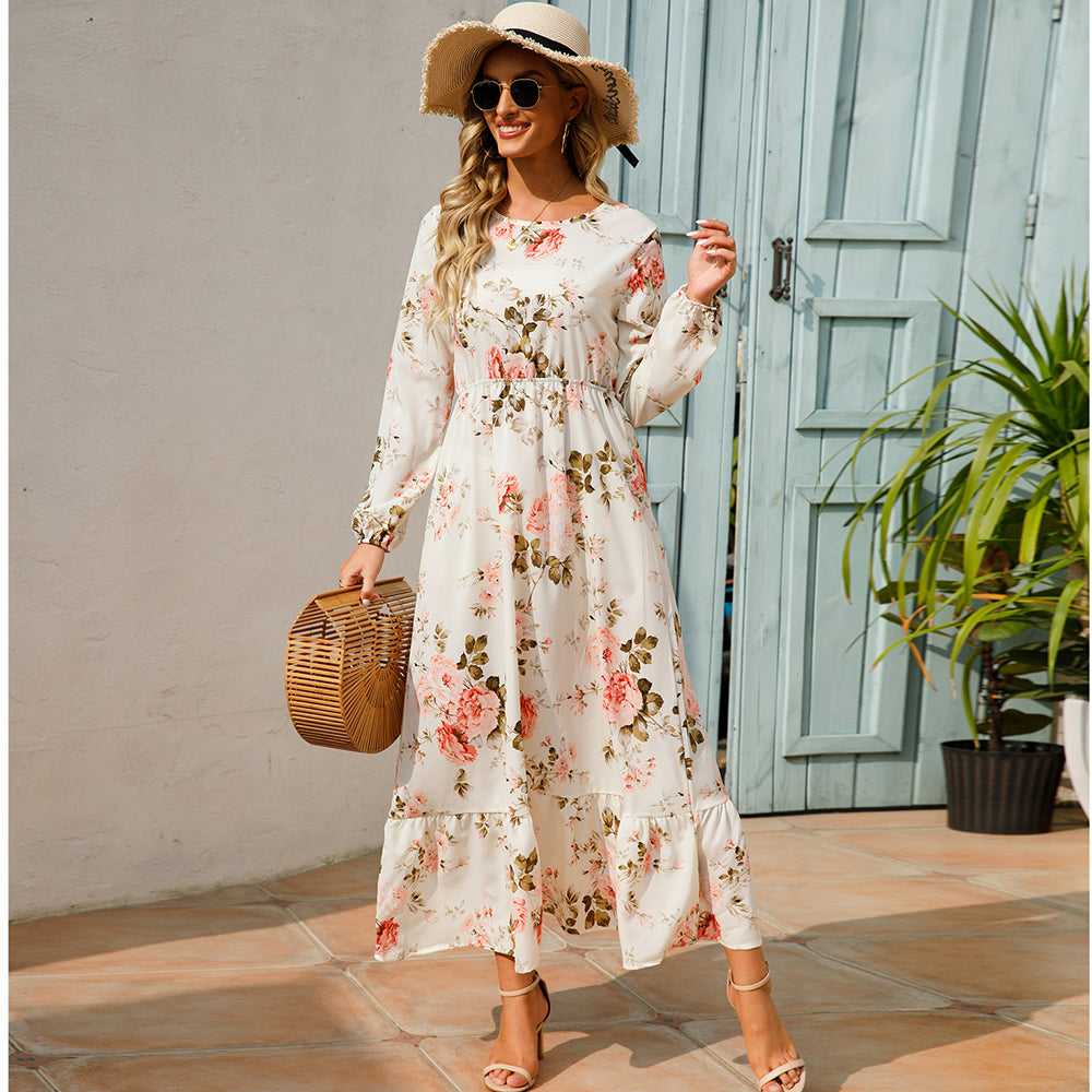 Floral Bohemian Chiffon Maxi Dress