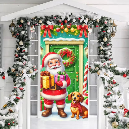 Cute Animals Christmas Door Cover