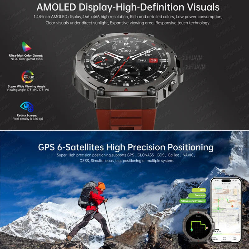 T-Rex 3 Military GPS Smartwatch – Rugged & Waterproof