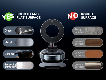 Magnetic Suction Cup Phone Mount with 360° Metal Arm