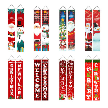 Christmas Hanging Door Banner Snowman Santa Decoration