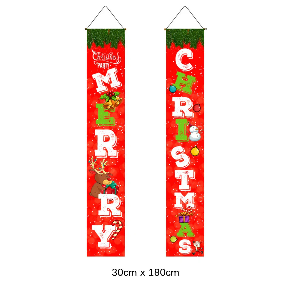 Christmas Hanging Door Banner Snowman Santa Decoration