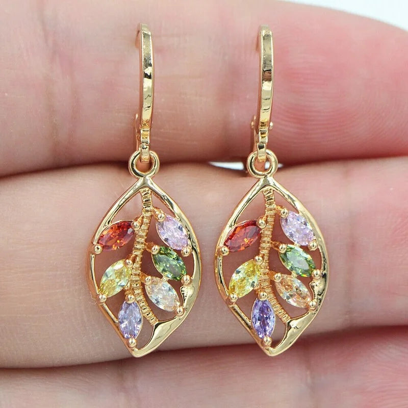 Colorful Zircon Drop Earrings