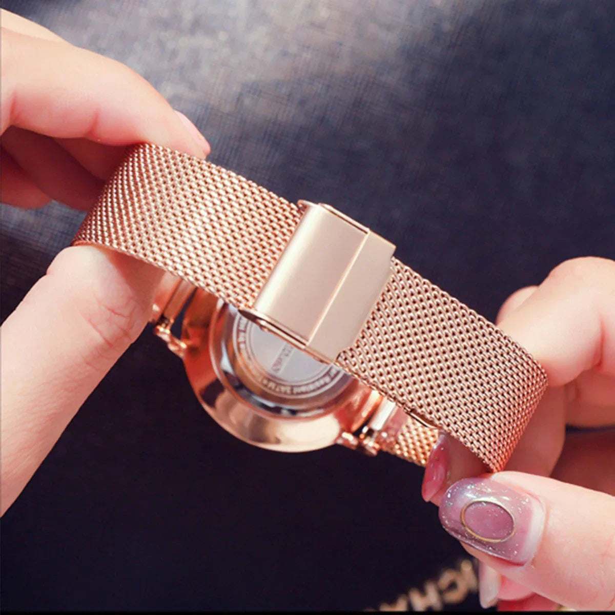 Rose Gold Rhinestone Women’s Watch