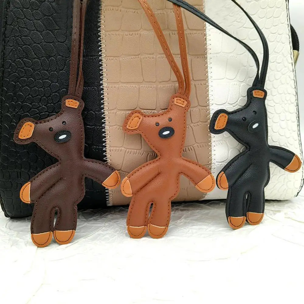 Vintage PU Bear Keychain