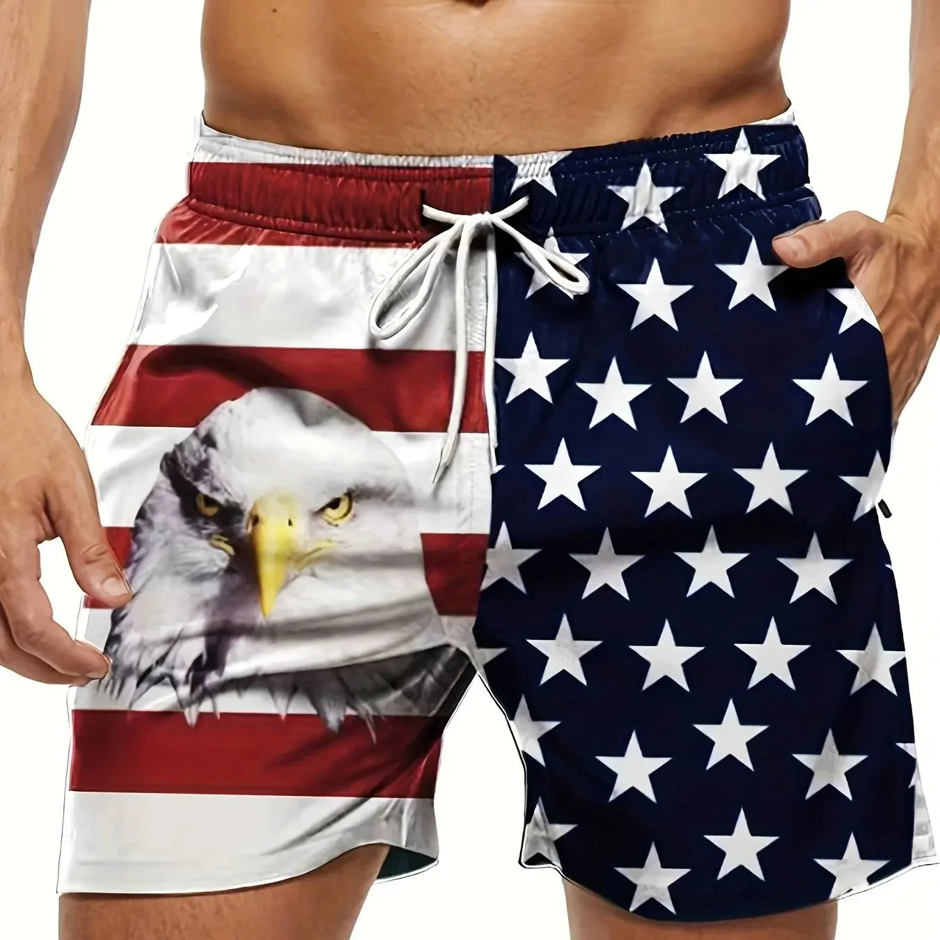 American Flag Beach Shorts