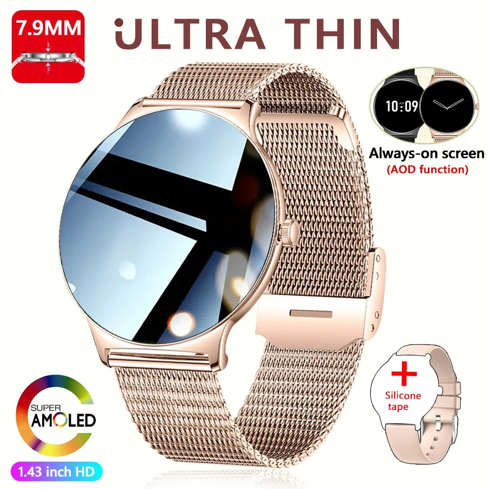V89 AMOLED Smartwatch for Women – Slim, Stylish & Bluetooth Calling