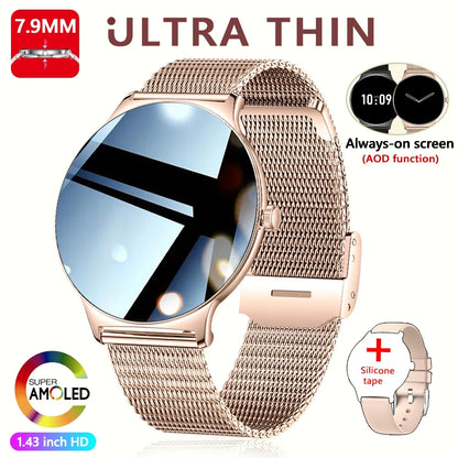 V89 AMOLED Smartwatch for Women – Slim, Stylish & Bluetooth Calling