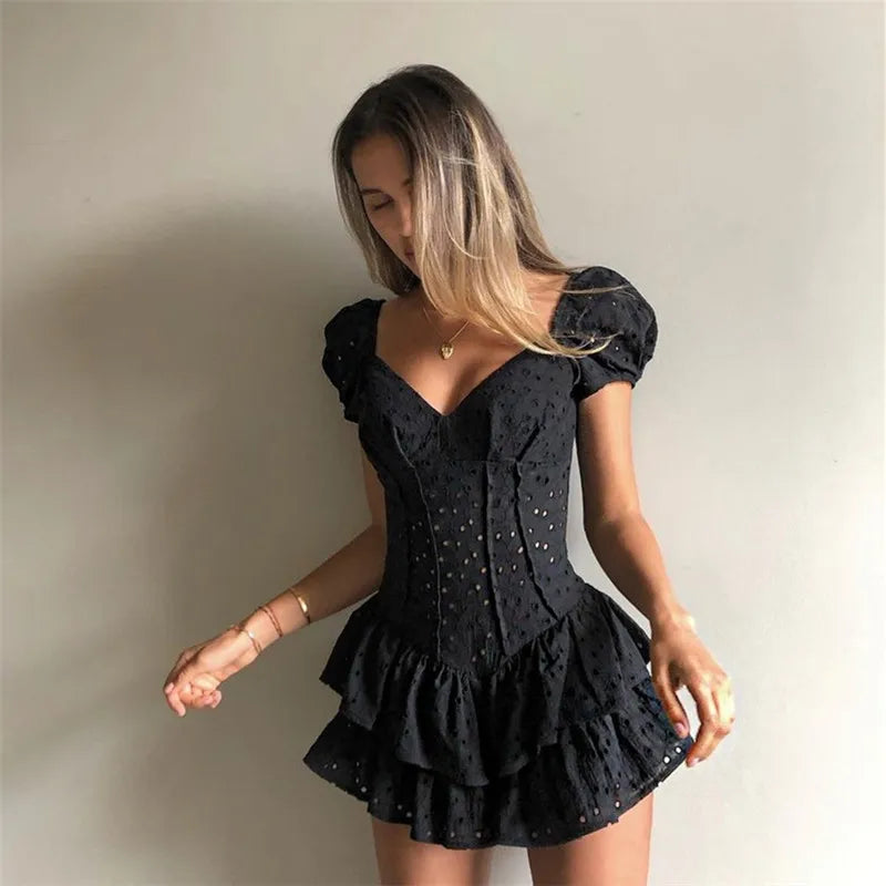 Puff Sleeve Corset Dress