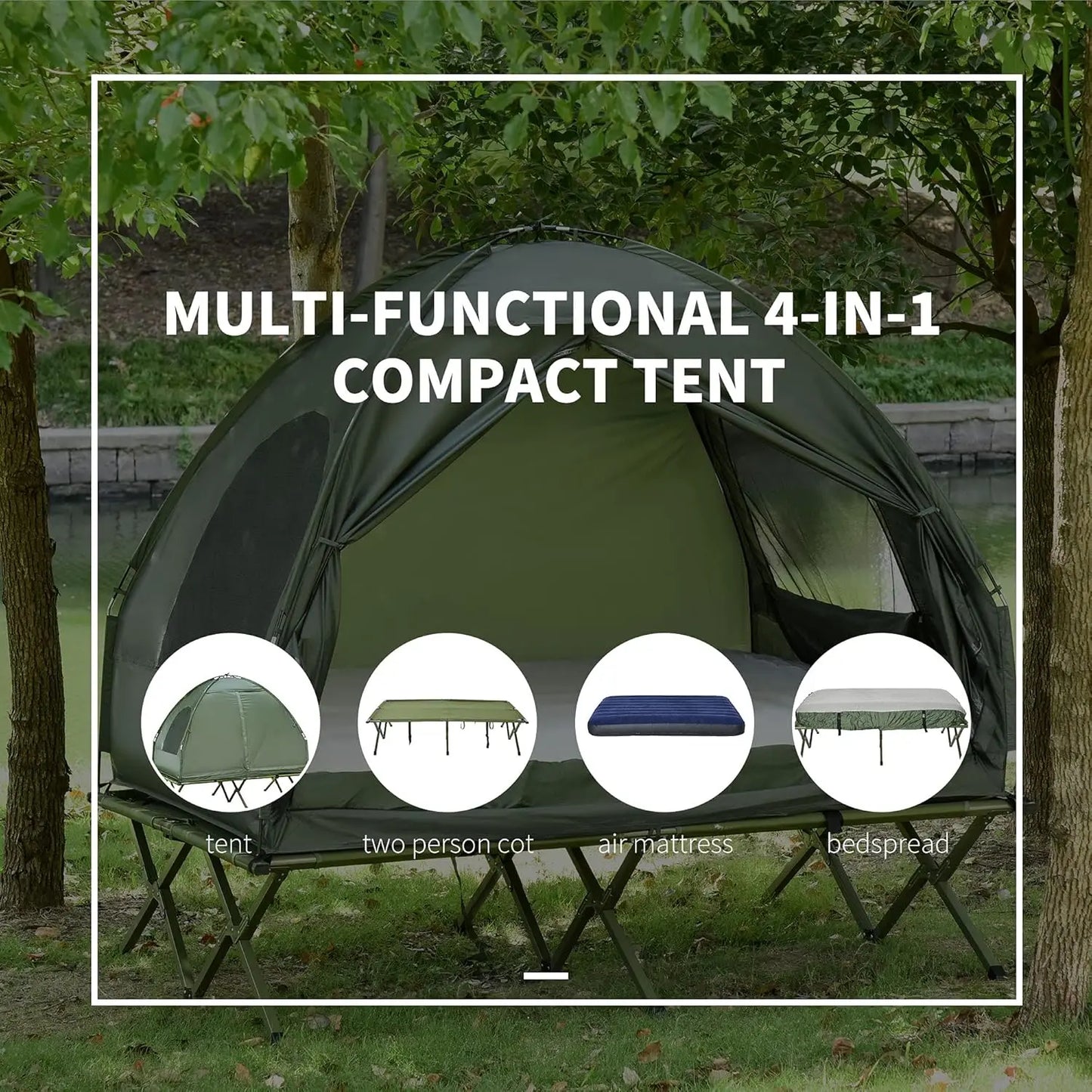 2 Person Foldable Camping Cot Tent