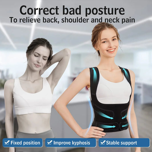 FUBEICHLY Adjustable Back Posture Corrector Brace