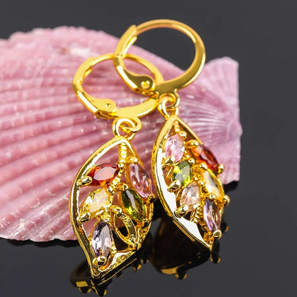 Colorful Zircon Drop Earrings