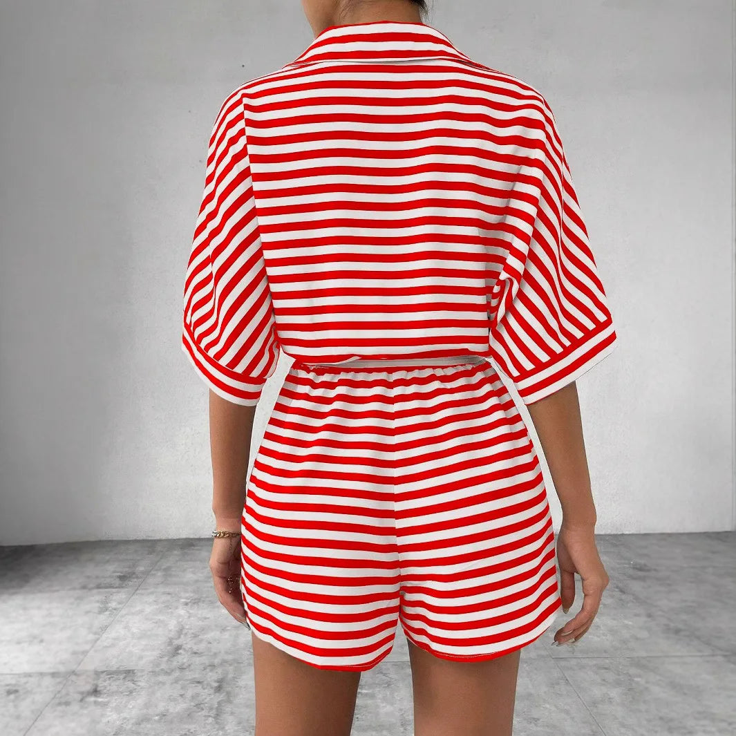 Women’s Summer Casual Striped Set