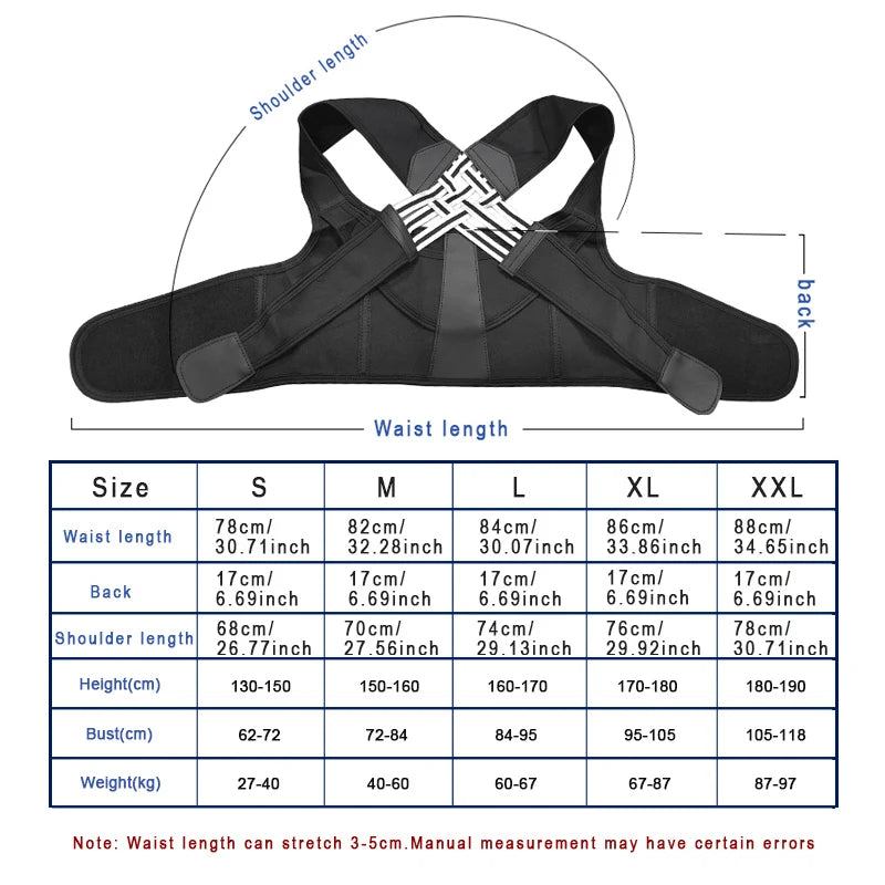 Adjustable Back Brace Posture Corrector for Men and Women