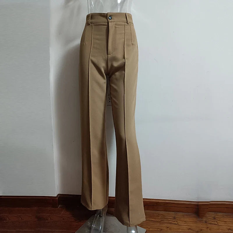 Ardm High Waisted Casual White Trousers Women Brown Stright Pants Office Lady Korean Style Women 2021 Pantalones De Mujer