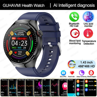 2025 GUHUAVMI Nursing Smartwatch with ECG & Uric Acid Monitor