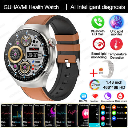 2025 GUHUAVMI Nursing Smartwatch with ECG & Uric Acid Monitor