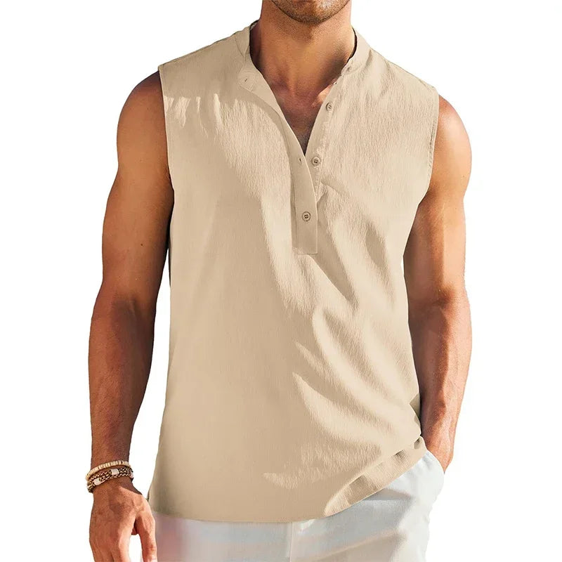 Men's Casual Henley Tank