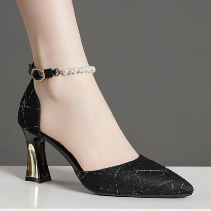 Women’s Beaded Pointed Toe Heels