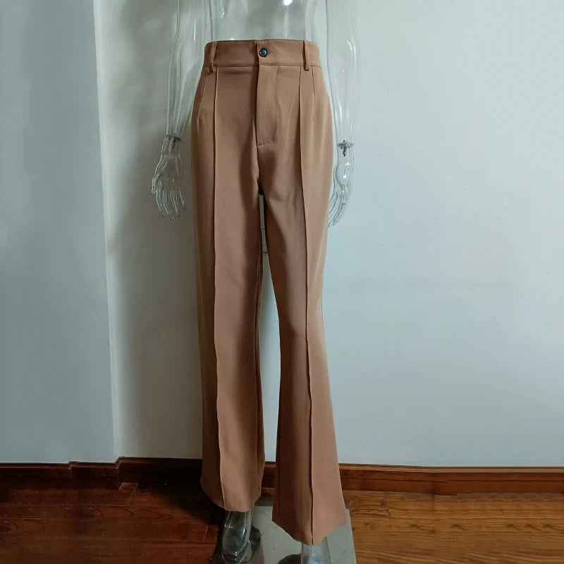 Ardm High Waisted Casual White Trousers Women Brown Stright Pants Office Lady Korean Style Women 2021 Pantalones De Mujer