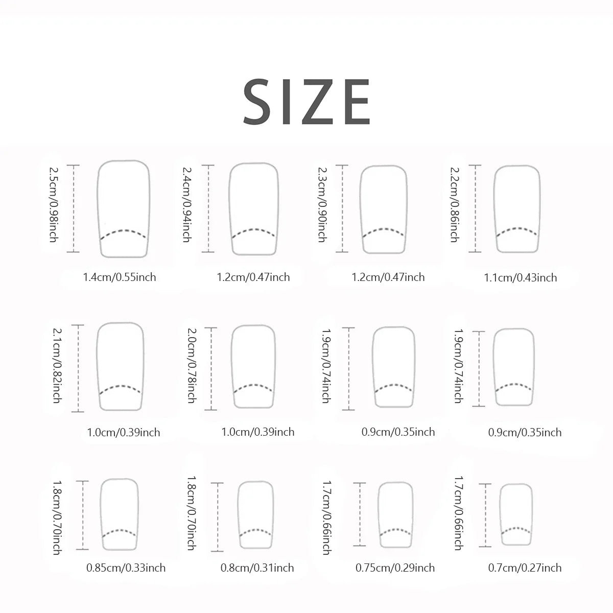 French Square Press-On Nails