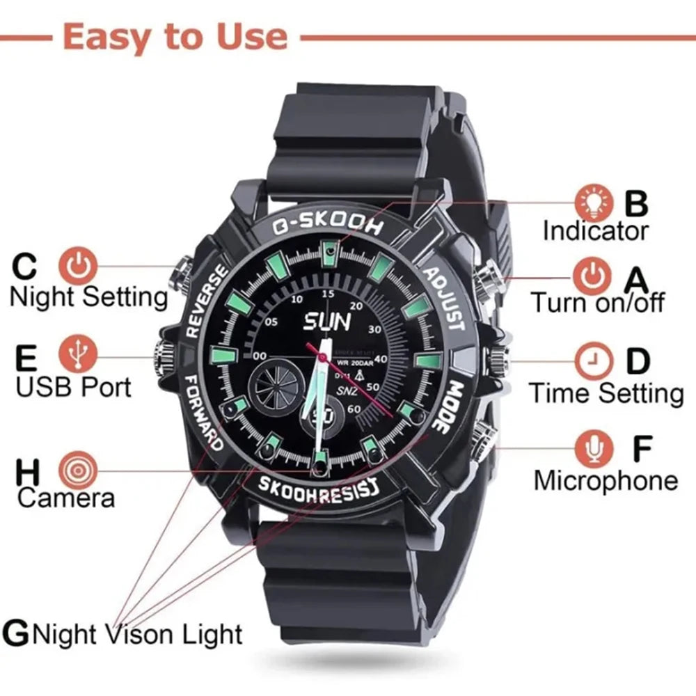 1080P Smartwatch Camera – Outdoor Sports Recorder Watch