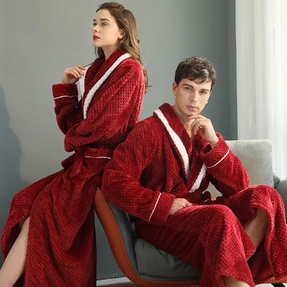 Autumn Winter Warm Coral Velvet Bathrobe