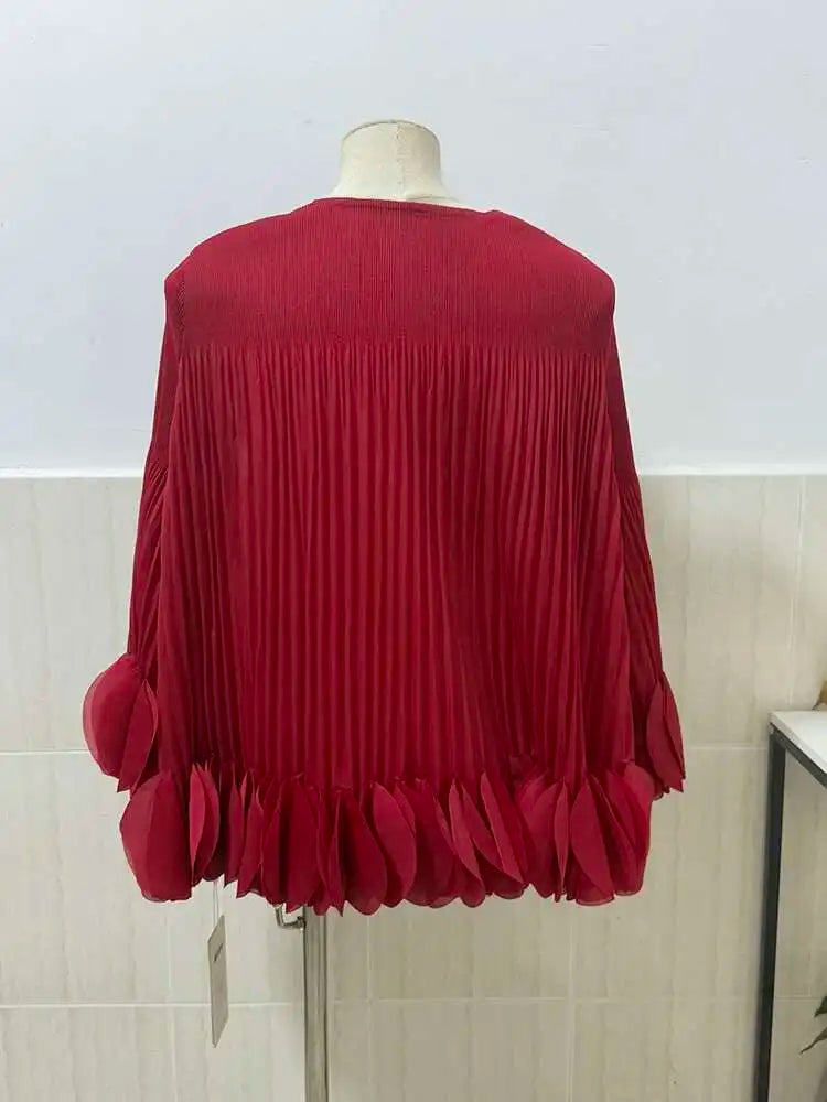 Pleated Appliques Fashion Top