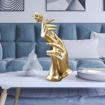 Nordic Hand Rose Sculpture