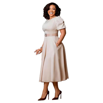 Puff Sleeve Office Dress