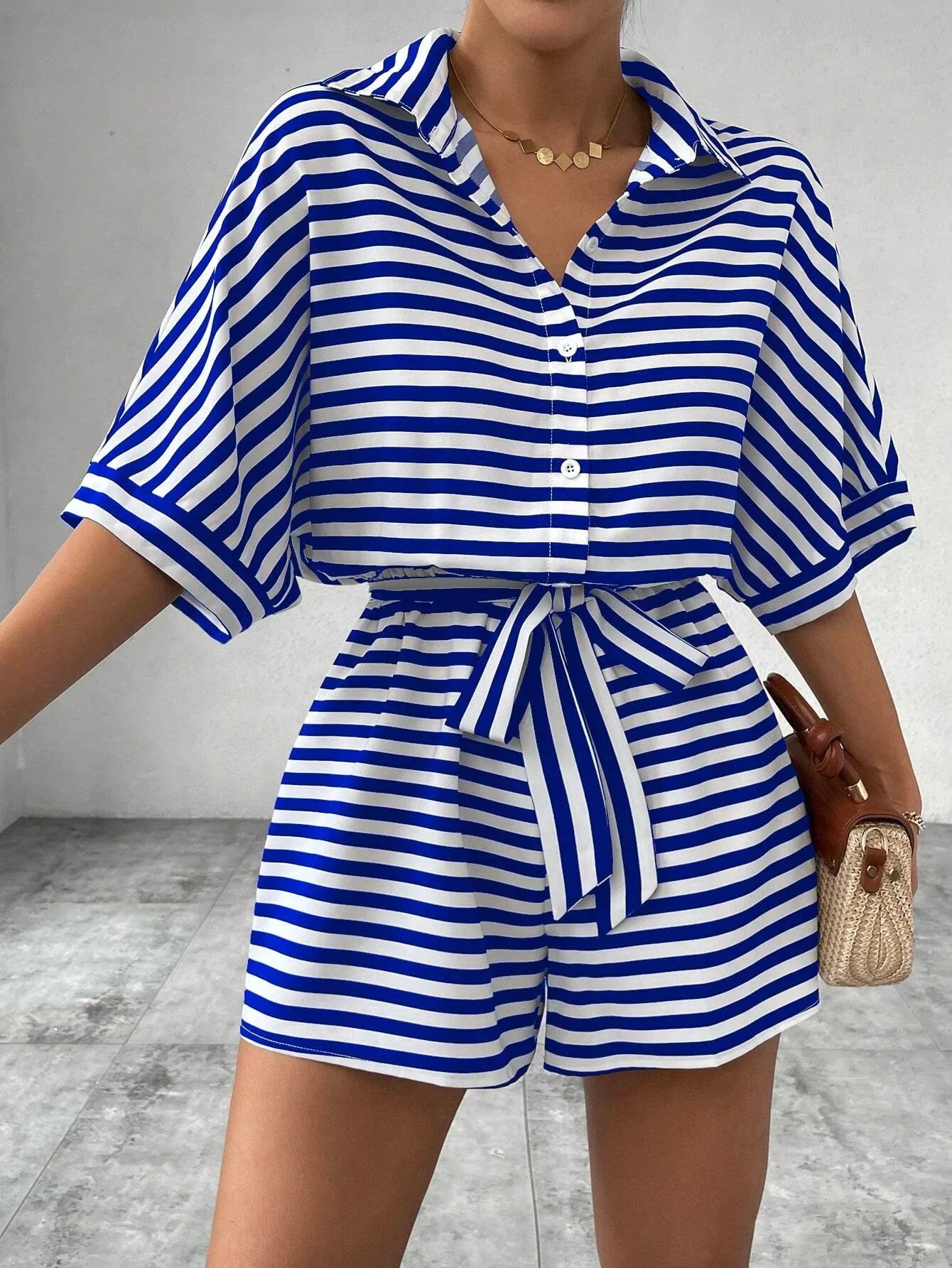Women’s Summer Casual Striped Set