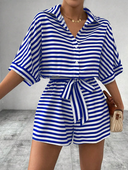 Women’s Summer Casual Striped Set