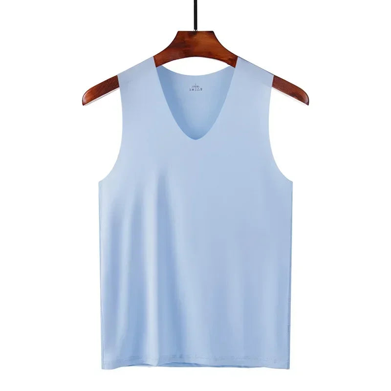 Men V-Neck Seamless Tank