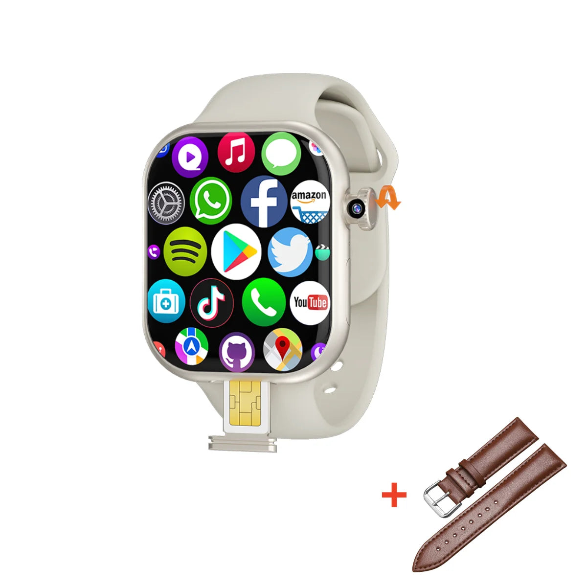 Luxury On-Wrist Smartphone | 1380mAh Battery | Fitness, Calls, Compass, SIM Support