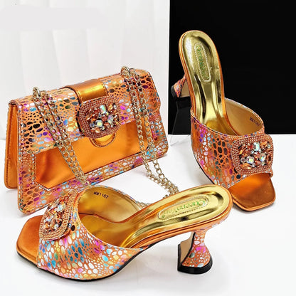 Queena Yan Italian Pink Rhinestone Heels