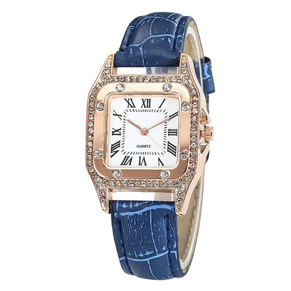 Elegant Women Leather Watch Set