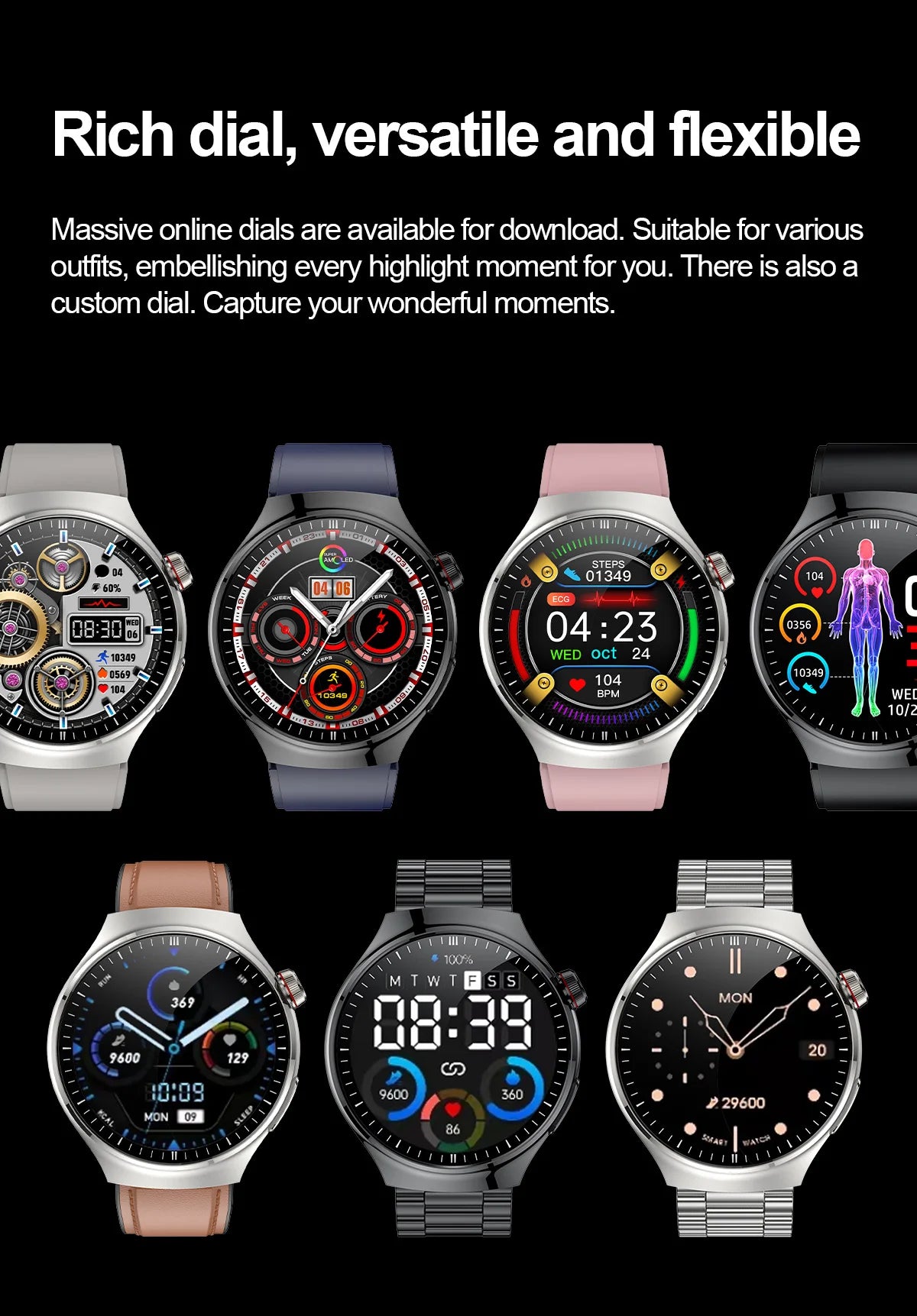 2025 GUHUAVMI Nursing Smartwatch with ECG & Uric Acid Monitor