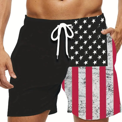 American Flag Beach Shorts