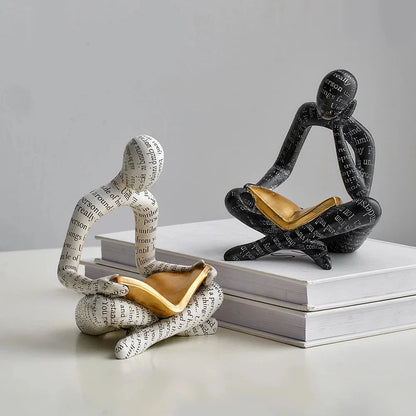 Abstract Resin Reader Sculpture
