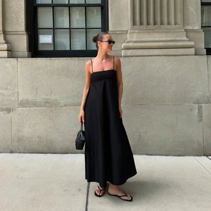 Black Backless Long Dress