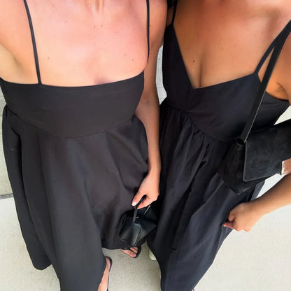 Black Backless Long Dress