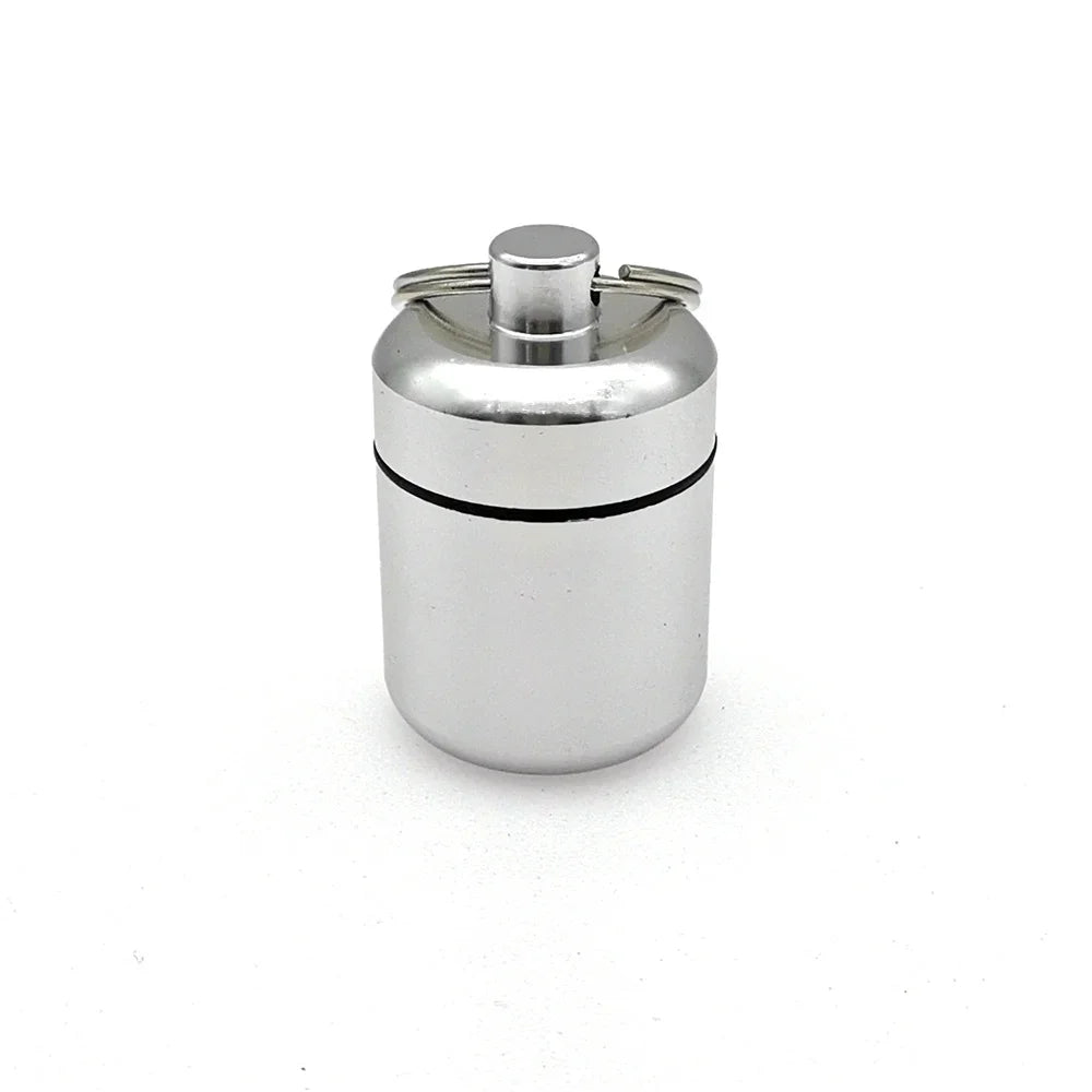 Mini Aluminum Pill Case with Keychain